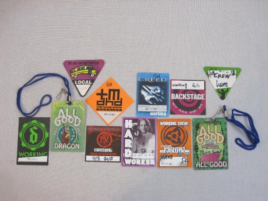 Assorted Backstage/Crew Passes for Creed, Shinedown, Disturbed, Linkin Park and more, 2 oz
