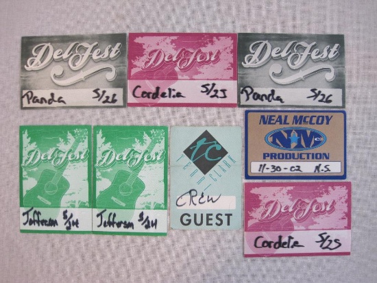Crew Passes for Neal McCoy, Terri Clark and DelFest, 2 oz