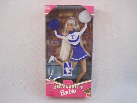 Northwestern University Special Edition University Barbie, NRFB, 1996 Mattel, 9 oz