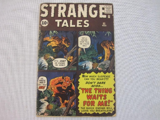 Strange Tales Comic Book No. 92, January 1962, see pictures, 2 oz