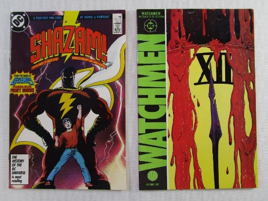 Two DC Comic Books: Shazam: The New Beginning No. 1 (Apr 1987) and Watchman 12 (October 1987), 4 oz