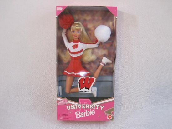Wisconsin University Special Edition University Barbie, NRFB, 1996 Mattel, 9 oz