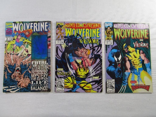Three Wolverine Comic Books: Marvel Comics Presents No. 121 & 122 (1993) and Wolverine No. 75 (Nov