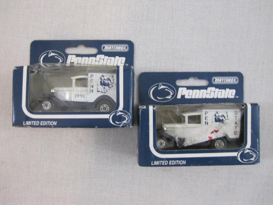 Two 1991 Penn State Limited Edition Matchbox Cars, in original boxes (see pictures), 6 oz