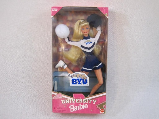 BYU Brigham Young University Special Edition University Barbie, NRFB, 1996 Mattel, 9 oz