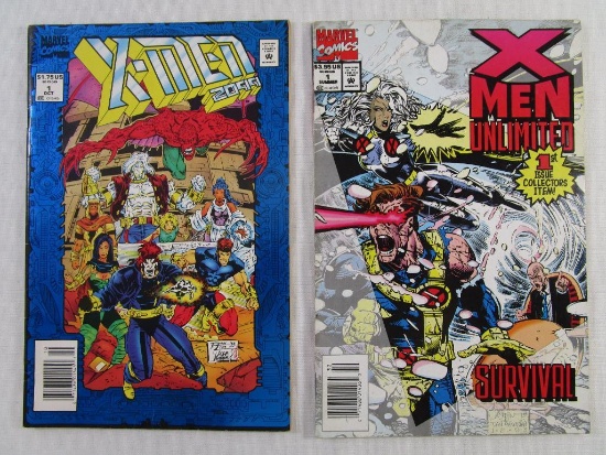 Two X-Men Comic Books: X-Men Unlimited No. 1 (June 1993) and X-Men 2099 No. 1 (Oct 1993), 7 oz
