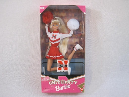 University of Nebraska Special Edition University Barbie, NRFB, 1996 Mattel, 9 oz