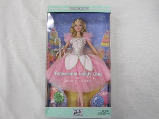 Peppermint Candy Cane from The Nutcracker Barbie Doll, NRFB, 12 oz