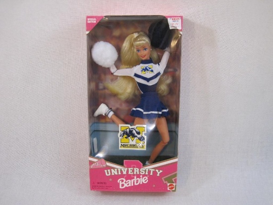 University of Michigan Special Edition University Barbie, NRFB, 1996 Mattel, 9 oz
