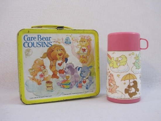 Care Bear Cousins Metal Lunch Box with Thermos, 1985 American Greetings Corp, Aladdin Industries
