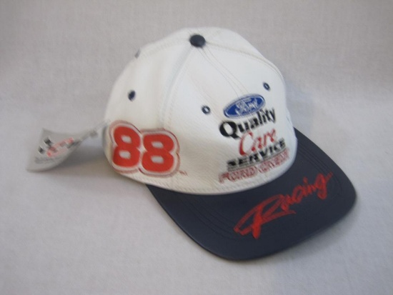 Genuine Leather Ford Quality Care Service Racing #88 Dale Jarrett Hat, Nascar 2000, 5 oz