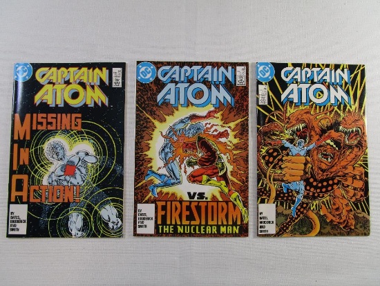 Three Captain Atom Comic Books Nos. 4-6, June-August 1987, 5 oz