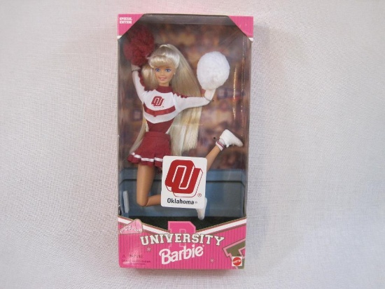 University of Oklahoma Special Edition University Barbie, NRFB, 1996 Mattel, 9 oz