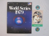 1970s-1980s MLB Memorabilia including World Series 1979 Official Program, Mickey Vernon Postcard and
