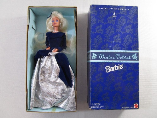 Winter Velvet Barbie, An Avon Exclusive, in original box, 1995 Mattel, 1 lb