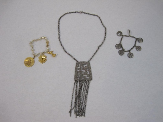 Assorted Vintage Jewelry including necklace, Canada charm bracelet and more, 4 oz