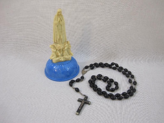 Our Family Rosary Set of Rosary Beads and Figural Holder, Star NYC, 6 oz