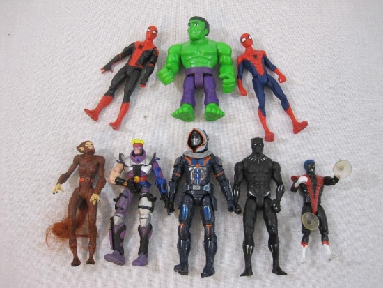Assorted Marvel Action Figures including Spider-Man, The Hulk, Hawkeye, X-Men Wolfsbane and more, 1