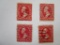 Four US Postage Stamps 1897 Washington 2 cent, Scott #279B, cancelled