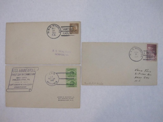 USS Minneapolis, USS Wyoming and USS Houston 1930's First Day Covers