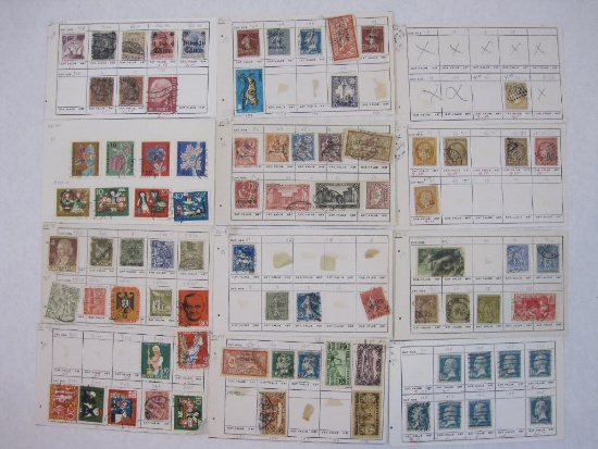 Foreign Canceled Postage Stamps from Germany, France, Morocco, and more, hinged