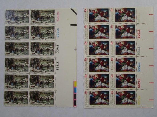 Us Postage Stamps includes Christmas Copley 13 cent Sheet of 12 and Christmas Currier and Ives 13