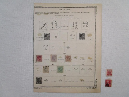 Porto Rico Puerto Rico Stamps, from 1882 through approximately 1900, hinged on display page