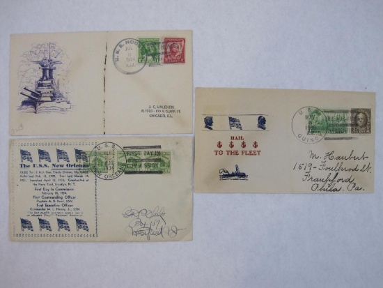 USS New Orleans, USS Houston and USS Quincy 1930's First Day Covers