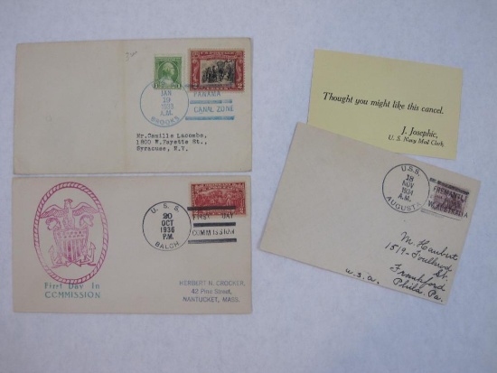 Three First Day Covers including USS Augusta, USS Brooks and USS Balch First Day in Commission
