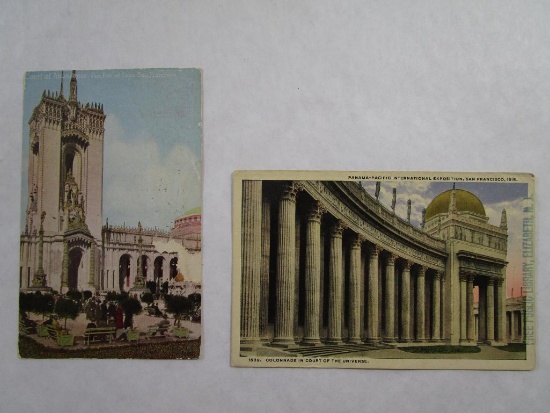 Two Postcards 1915 Panama- Pacific International Exposition San Francisco includes Colonnade in