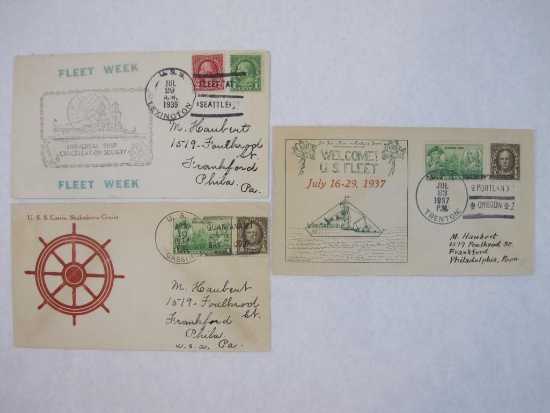 USS Cassin, USS Lexington and USS Trenton 1930's First Day of Issue