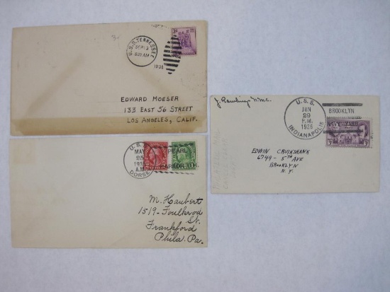 1930's First Day Covers, USS Tennessee, USS Dorsey and USS Indianapolis