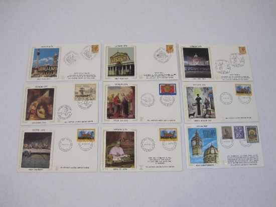 Nine 1975-77 Vatican City First Day Covers