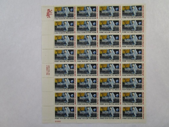 US Postage Stamps 1969 First Man on the Moon 10 cent Airmail Scott #C76, Sheet of 32