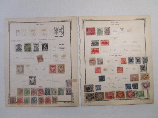 Stamps of Poland including 1919 10 halerzy, 1919 Charity Stamps, 1920 Official Stamps, 1919 Postage