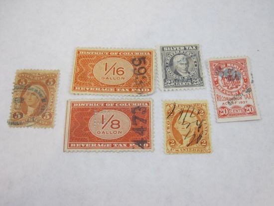 Early US, District of Columbia, and Maryland Tax Stamps
