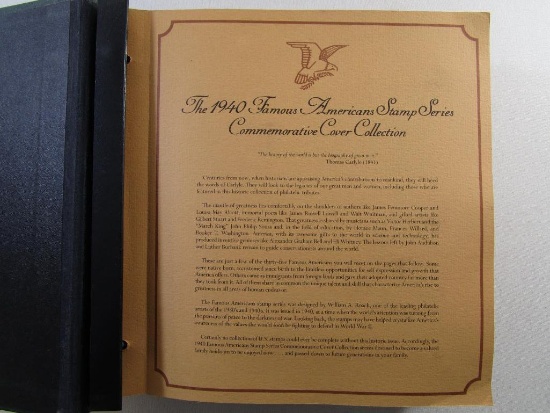 The 1940 Famous Americans Stamp Series Commemorative Cover Collection in Binder, Postal