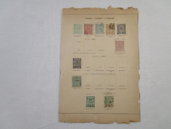 1890s Turkey Canceled Postage Stamps, hinged