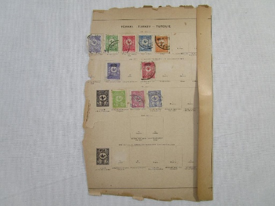 1901-1905 Canceled Turkey Postage Stamps, hinged