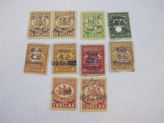Vintage Pennsylvania Tax Revenue Stamps