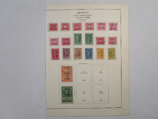 1918-29 US Revenue Stock Transfer Stamps, Perforated 11-12, hinged