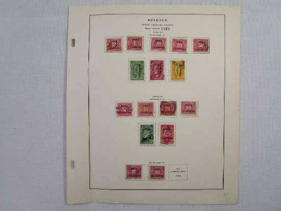 1920-32 US Revenue Stock Transfer Stamps, Perforated 10-11, hinged