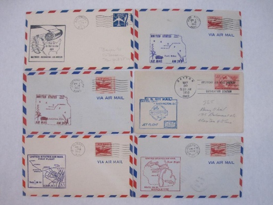 Six First Day Covers including First Flights Air Mail, First Jet Flights and more
