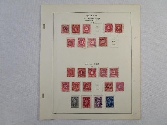 1914-1920s US Revenue Documentary Tax Stamps, hinged