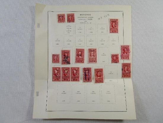 1940s-1950s US Revenue Documentary Tax Stamps, hinged