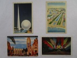 Four Postcards Worlds Fair including Constitution Mall New York 1939, Double Aurora Sesquicentennial