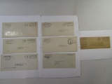 Seven War Department Postage Free Envelopes includes One Not Posted, 1943 Posted Boston MA, Denver