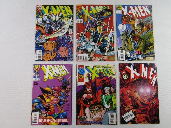 Six Marvel Comic Books X-Men Includes Issue #22 1993, #32 #33 1994, #44 1995, #4 1996, #72 1998, 12