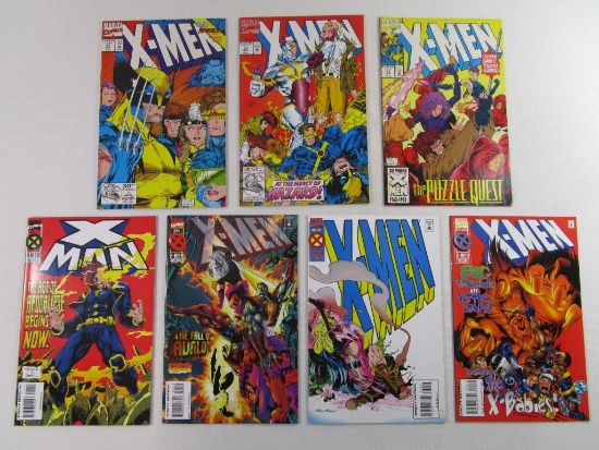 Seven Marvel Comics X-Men Including Issue #11, #12 (1992), #21 (1993), #39 (1994), #1, #42, #47
