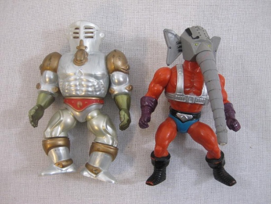 Two 1985 He-Man MOTU Action Figures: Extendar and Snout Spout, 8 oz